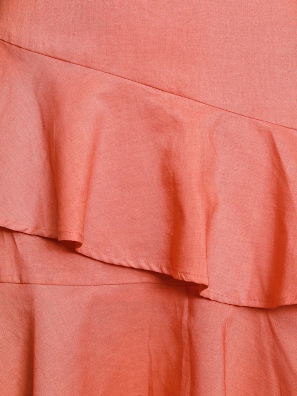 Lulu's Coral Button-Tier Mini Dress - Picture 5 of 9
